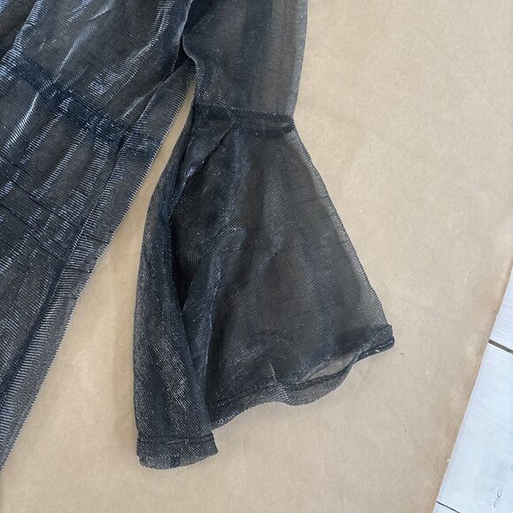 Impulsive Black Metallic Cover Up Size Medium Festival Rave Wear - Picture 2 of 7